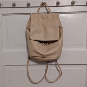 Baggu Leather Mini Backpack in Cream